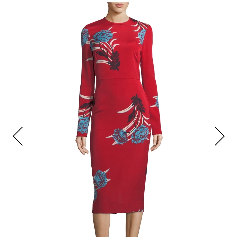 Diane Von Furstenberg DVF long sleeve floral dress